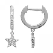 14k White Gold Diamond Huggie Earrings