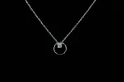 14k Solid White Gold and Natural Diamond Necklace