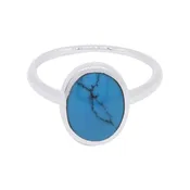 10491<br>ring 8mm framed Reconstituted TQ .925 *5-9