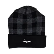 Beanie - "U.P. Silhouette" Black/Dark Heather Grey Plaid 12" Beanie