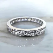 Antique Platinum Diamond Eternity Band Size 6.25