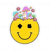 90's Vibes Smiley Face Vinyl Sticker