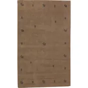 5 x 8 Indo Camel With Navy Area Rug