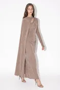 Asymmetric Draped Cape Maxi Dress