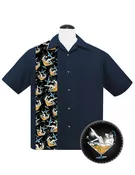 All-Over Martini Print Panel in Denim