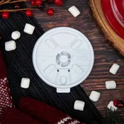 10 oz. HIPS Plastic Plastic Lift 'n' Lock White Lid - Sleeve of 100 - #10FTL