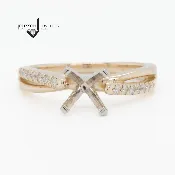 Cathedral Style Engagement Ring With Single Twist Band