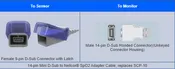 Nellcor SpO2 Adapter Cable female 9pin to 14 pin. Unkeyed