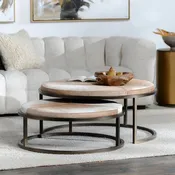Abilene 40" Nesting Tables - Canyon Sand + Iron