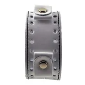 Black Stitched White Leather Cuff