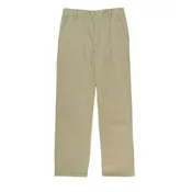 Flat Front Pants Double Knee-Adjustable Waist - Boys - Khaki