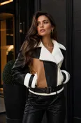 CLALJ0048 - Contrast Edge Fur Bomber