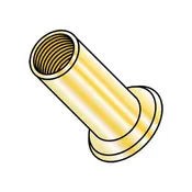 10-32 x 0.080 Flat Head Threaded Insert Rivet Nut Steel Zinc Yellow Dichromate Non-Ribbed