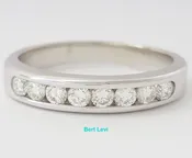 0.50 ct 14K White Gold Round Diamond Channel Set Wedding Anniversary Band Ring