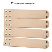 2" Adjustable  Leather Bracelets Customization Ready -4 Pack