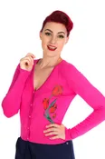 0103 Long Stem Rose Cardigan in Pink