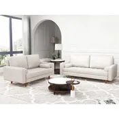 2 Piece Mid-Century Square Arm Leather Sofa Living Room Set - Sofa Width:70 &Loveseat Width:58