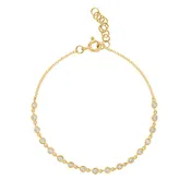 14KT GOLD 17 BEZEL SET DIAMOND BRACELET