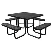 Square Picnic Table with Attached Benches | Restaurant Furniture