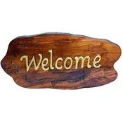 18" x 10" Handcrafted Wooden Welcome Sign