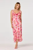 ASTR THE LABEL - NISSA FLORAL RUFFLE MIDI DRESS