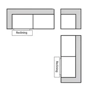 Bedford - Reclining Left Arm 2 Cushion Sofa & Reclining Right Arm 2 Cushion Sofa w/ Corner 115"x115" (Approximately)