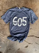 "605" South Dakota Graphic Tee (Heather Navy)