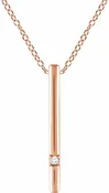 14K Rose .015 CT Diamond Bar 16-18 Necklace