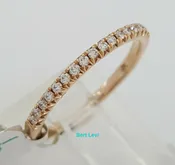 14k Rose Gold Half Circle Round Diamonds Wedding Band 0.20 ct 1.9mm Rtl 890