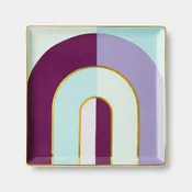 54 Celsius - OCTAEVO Riviera Arch Ceramic Tray/Catchall, Gold accent, 6": Purple