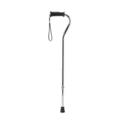 Aluminum Offset Cane with Gel Grip, Chrome