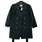 Yves Saint Laurent Black Rive Gauche Double-Breasted Trench Coat