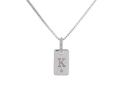.01ct. Diamond "K" Initial Pendant in Sterling Silver
.01ct. Laser Initial "K" Pendant in Sterling Silver