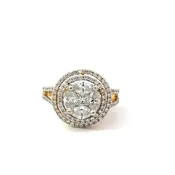 14kt Yellow Gold & Diamond Marquise Cluster Ring