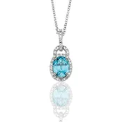 Aquamarine Pendant in 18k Gold with Diamonds