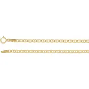 14k Gold Curbed Anchor Chain