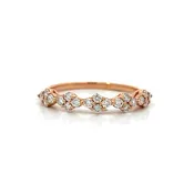 14K Rose Gold Diamond Stacking Band