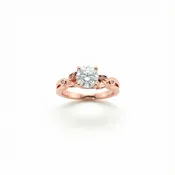 Gold Leaf Accented Diamond Engagement Ring