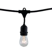 14 ft. Patio String Lights -10 Clear S14 Bulbs Included - Commercial Grade