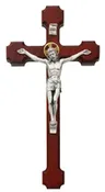 10″ CHERRY CRUCIFIX W/HALO SIL