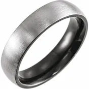 Bold Black Titanium Mens Wedding Band Comfort-Fit