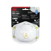 3M™ 051141-90282 Disposable Respirator With Cool Flow™ Valve, Universal Mask, Cup Mask, Filter Class: N95, White