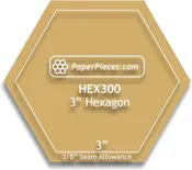 3" Hexagons 3/8" Acrylic Template | Paper Pieces