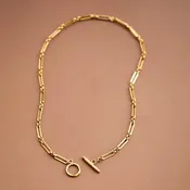 18K Gold PVD Plated Waterproof Stainless Steel Chain Necklace - 7477