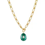 Amelia Rose Jewelry Statement Oval Gemstone Necklace