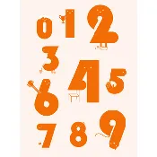 123 Buddies Print in Red