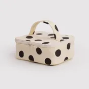 Baggu - Small Cosmetic Case - Cream and Black Polka Dot