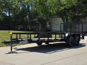 6'4" x 16 Utility Trailer Double Axle Straight Deck With Gate Powder Coated (2) 3500lb Axles
