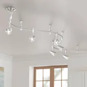 Ali 108" Wide 6-Light Brushed Nickel LED Monorail Track Light | Heads