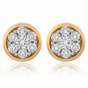 10K Gold Diamond Composite Bezel Earrings, 1 Ctw